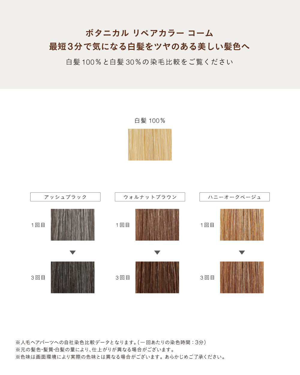 ボタニカル リペアカラー コーム（アッシュブラック）18g