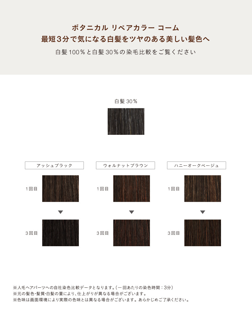 ボタニカル リペアカラー コーム（アッシュブラック）18g