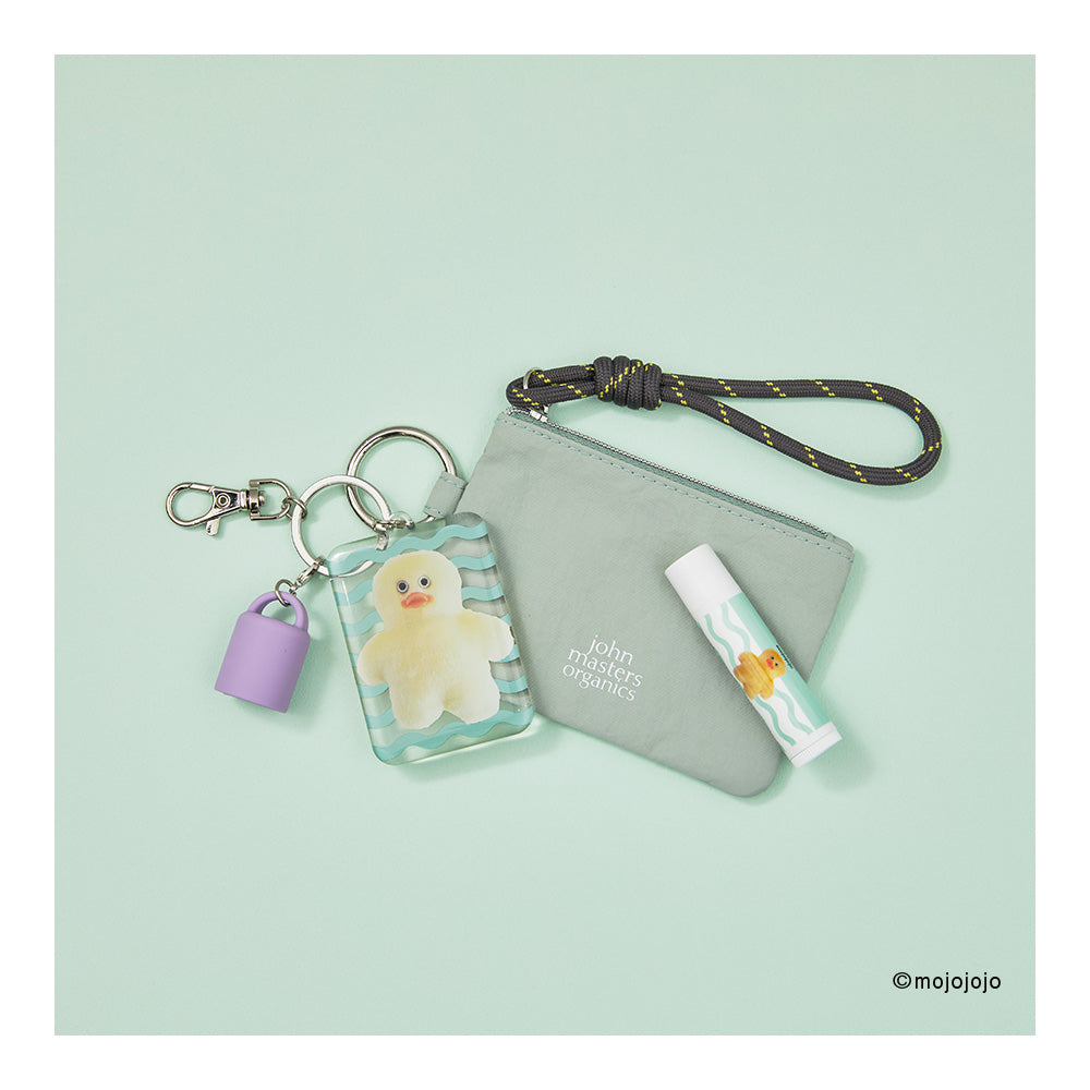 【WEB限定】mojojojo×john masters organics リップカームキーホルダー＋チャームポーチセット（GREEN）