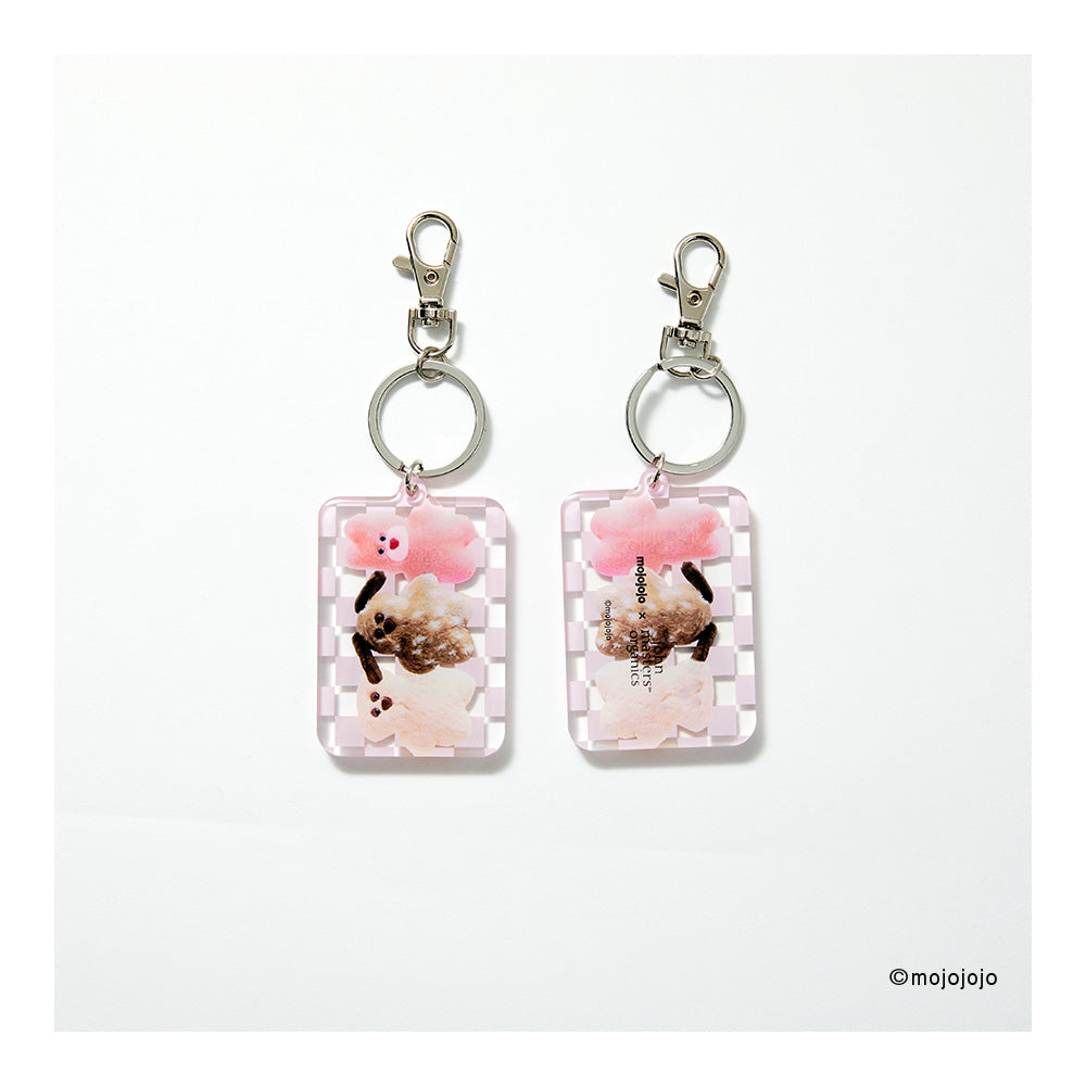 【WEB限定】mojojojo×john masters organics リップカームキーホルダー＋チャームポーチセット（PINK）