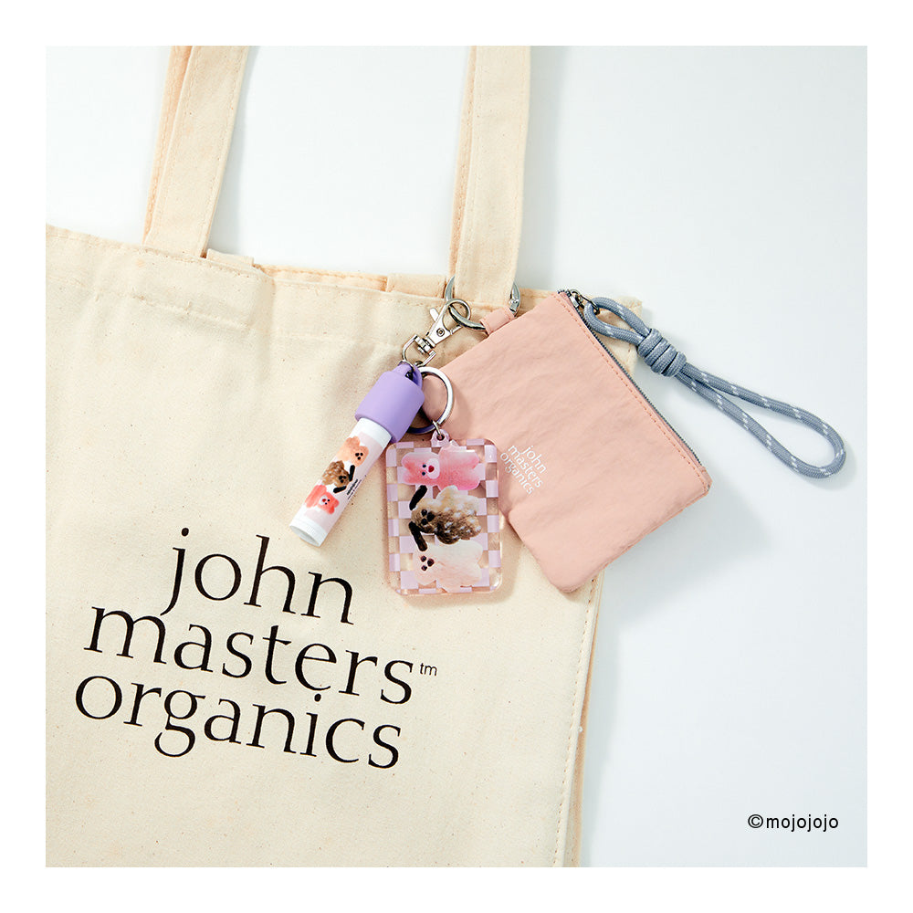 【WEB限定】mojojojo×john masters organics リップカームキーホルダー＋チャームポーチセット（PINK）