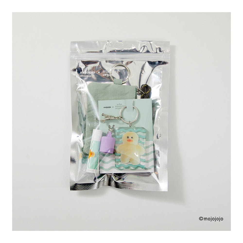 【WEB限定】mojojojo×john masters organics リップカームキーホルダー＋チャームポーチセット（GREEN）