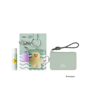 【WEB限定】mojojojo×john masters organics リップカームキーホルダー＋チャームポーチセット（GREEN）