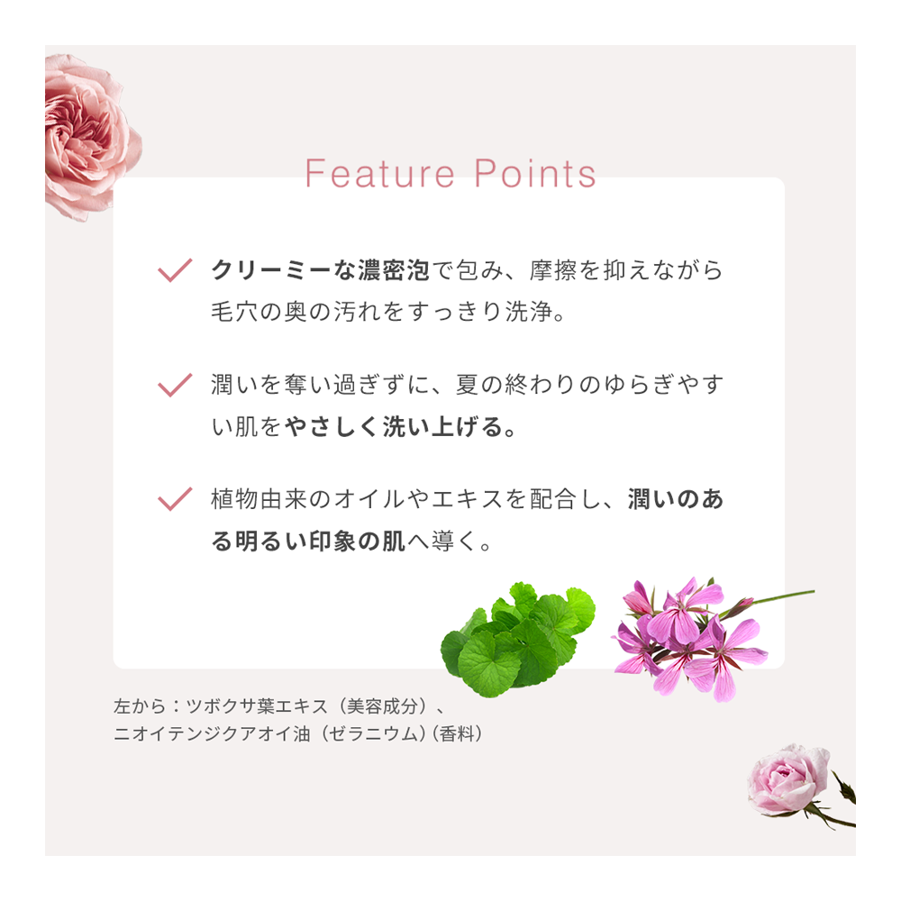 R&Pモイスチャライジングフォーミングフェイスウォッシュ（ローズ＆パルマローザ）150mL